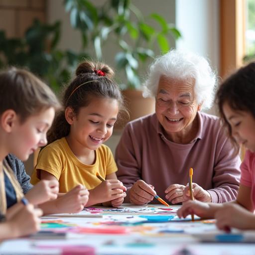Art intergénérationnel famille cohésion sociale